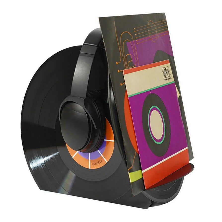 Vinyfix Record Stand with Headphones and LPs